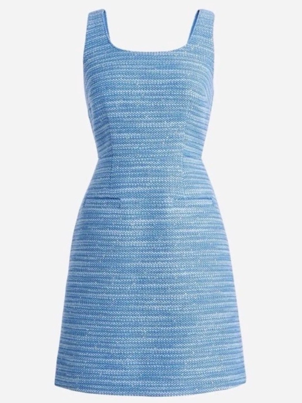 J. Crew Light Blue Tweed Sleeveless Sheath Dress